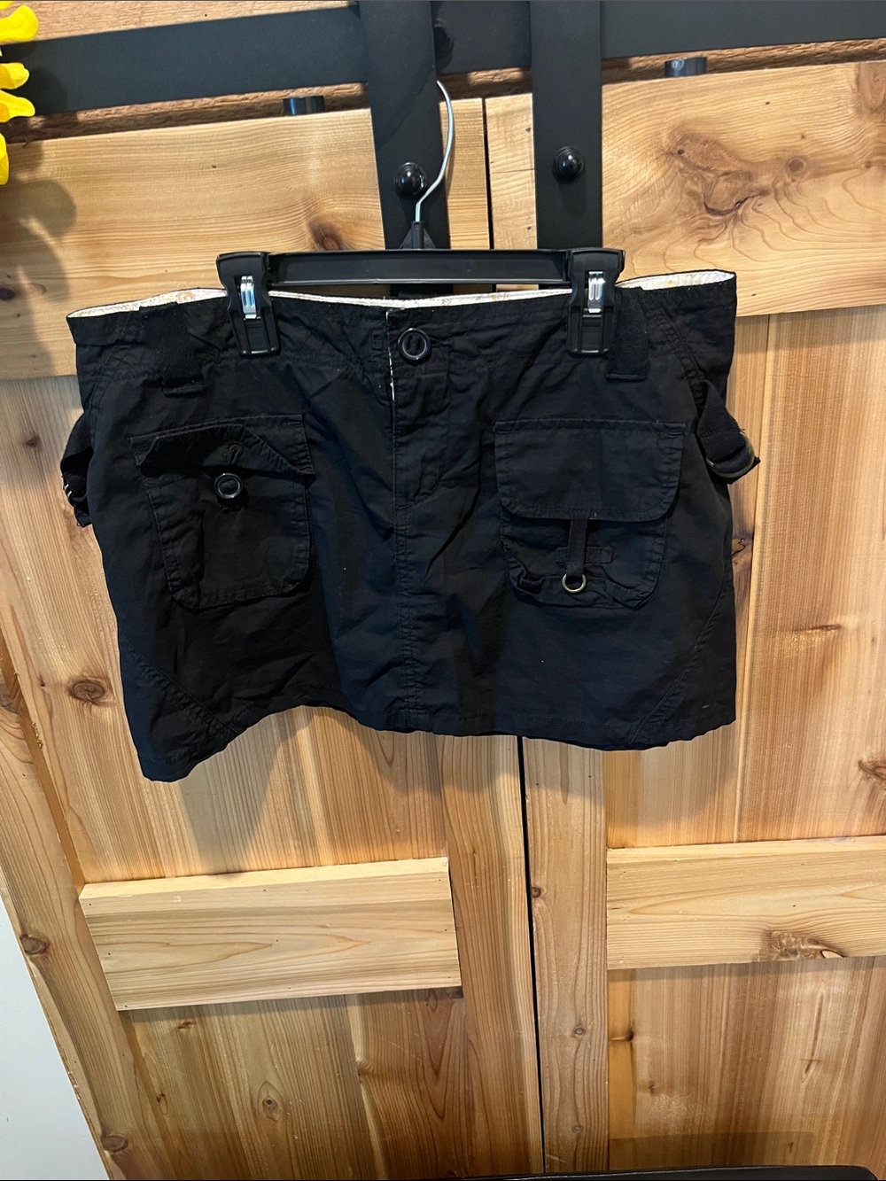 Urban Behavior Black Mini Skirt with Front Flap Pockets